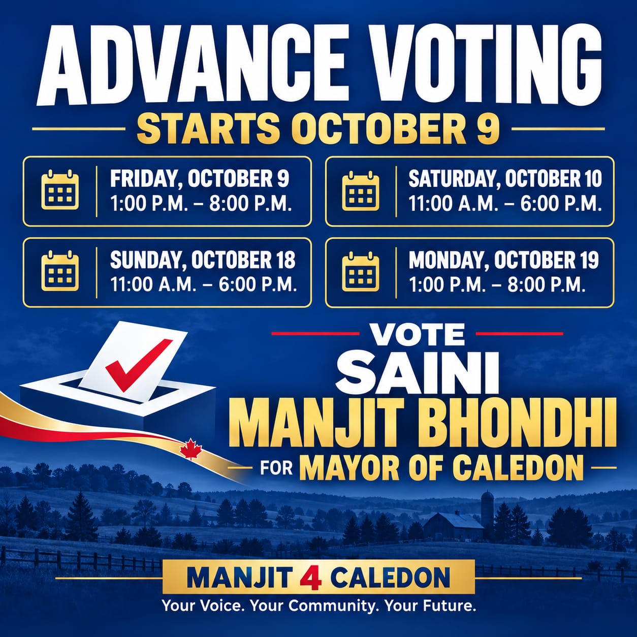 ADVANCE VOTING STARTS OCTOBER 9